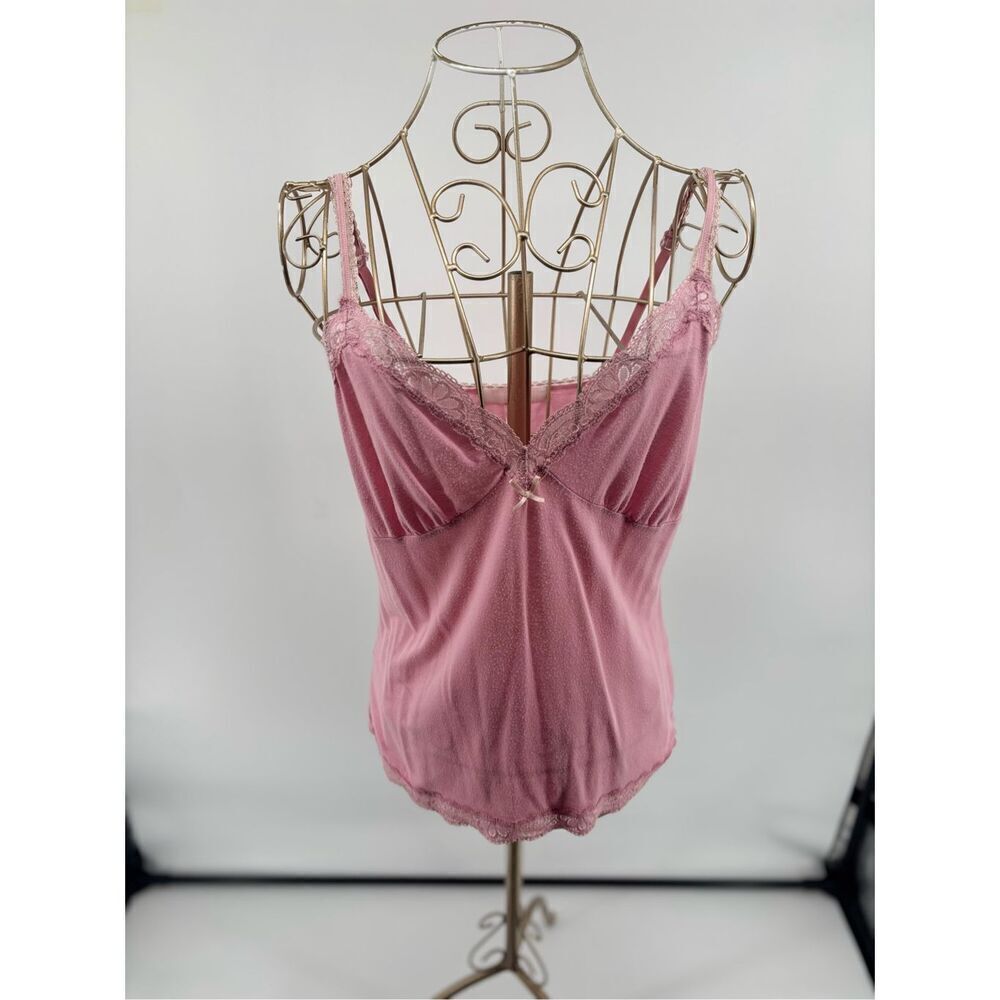 Vintage Victoria’s Secret Angel Pink Lace Cami Tank Top Y2K Spaghetti Strap M
